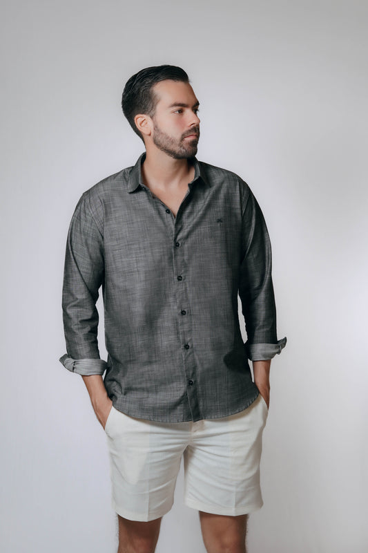 Camisa Lino Maurizio (Modern Gray)