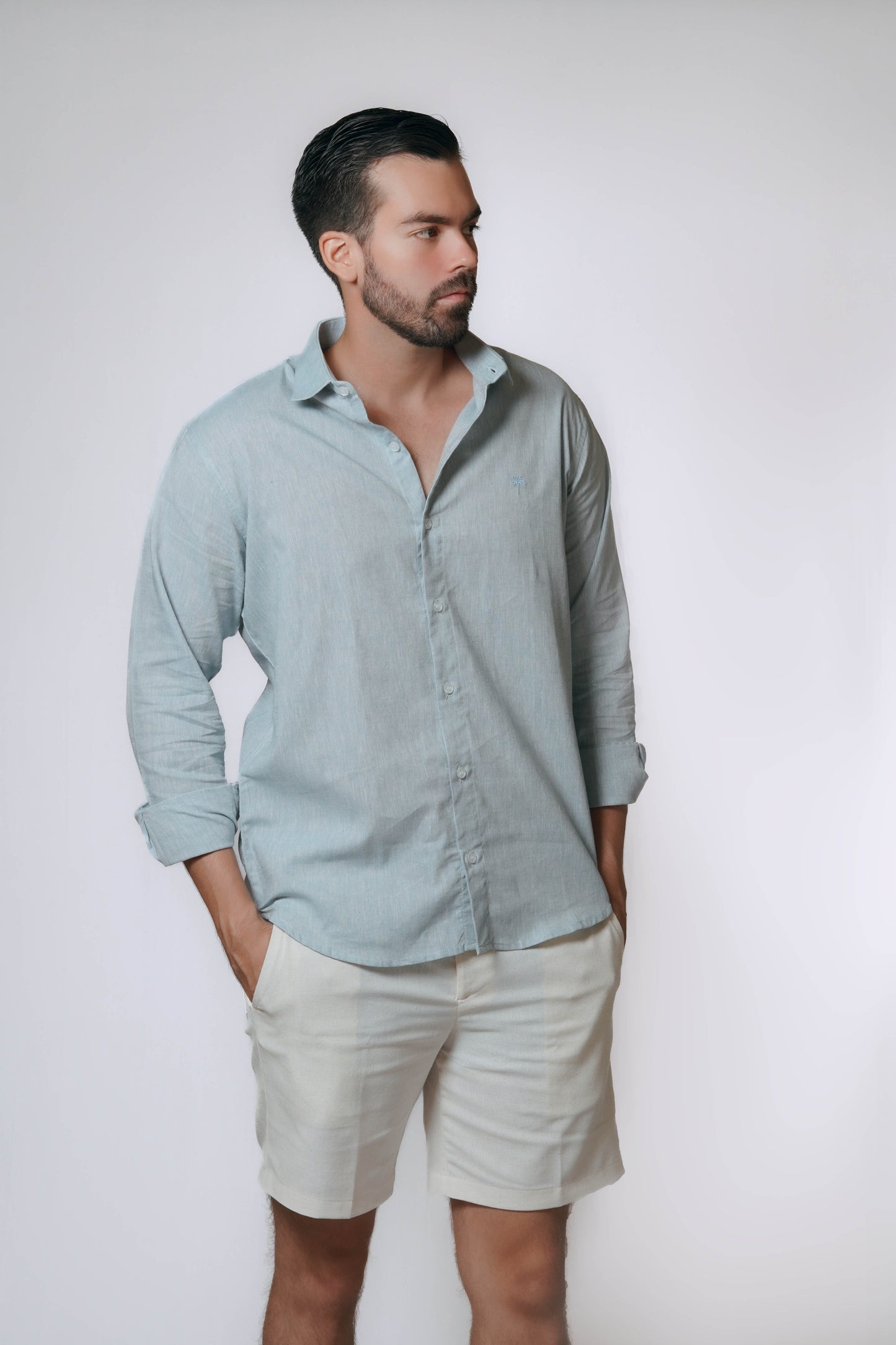 Camisa Lino Maurizio (Celestial Azure)